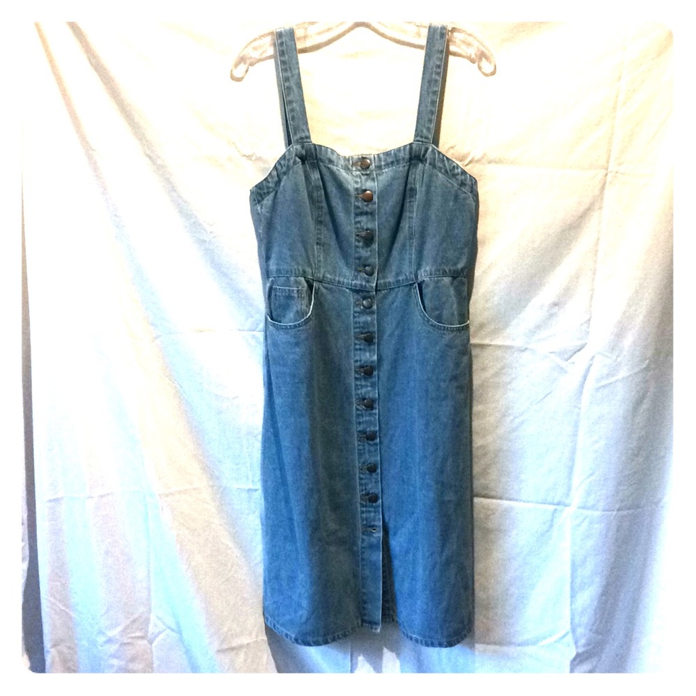 Denim overall dress